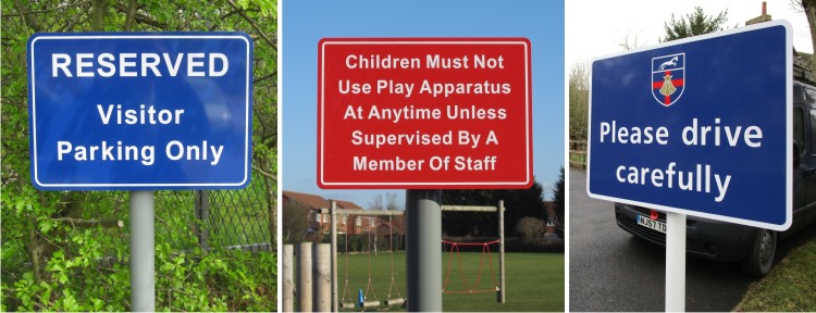 post mounted general school notice signs